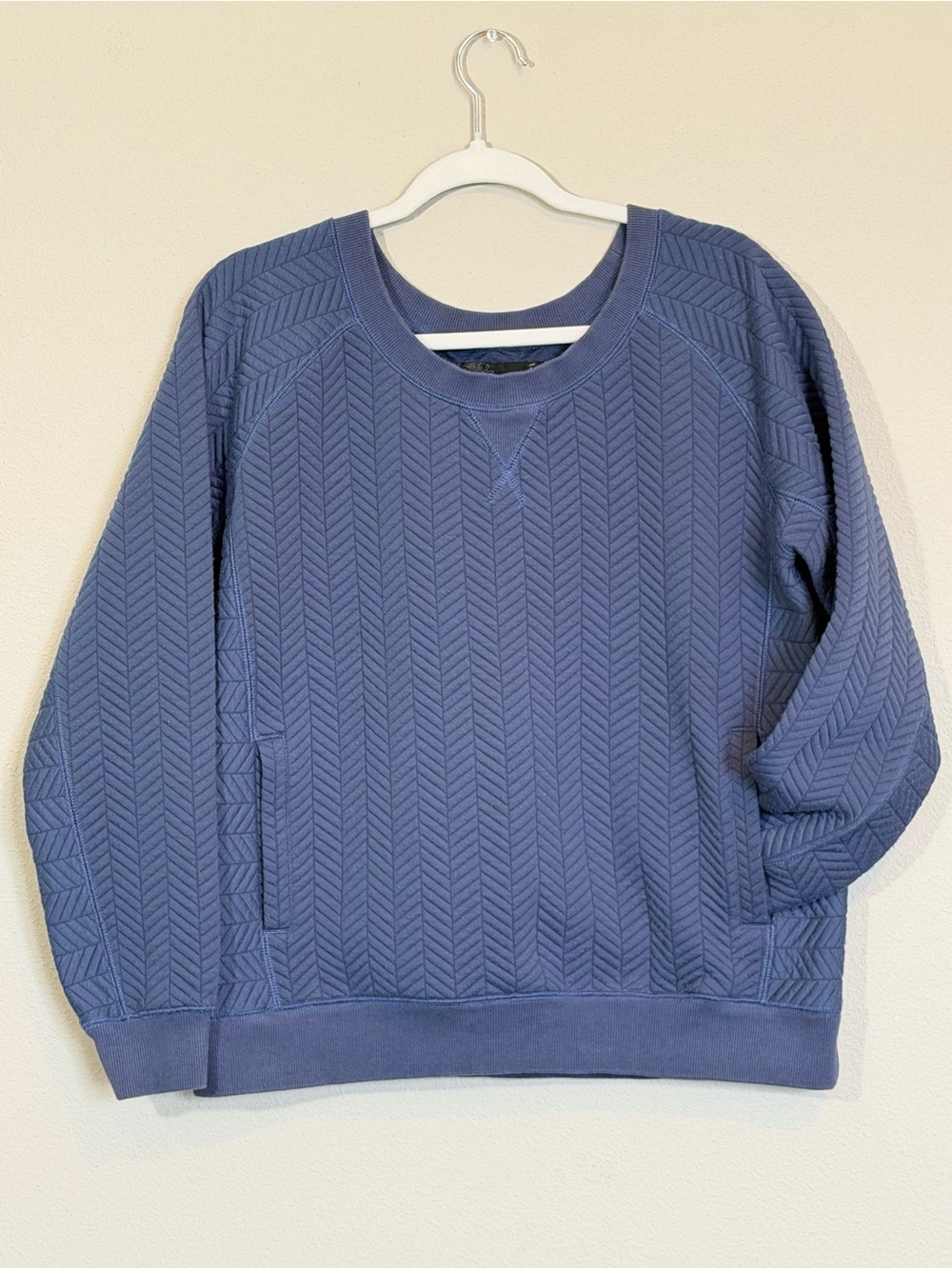 Prana Quilted Scoopneck Sweater - Slate Blue